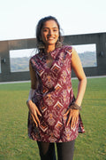 Maroon ikat kurti